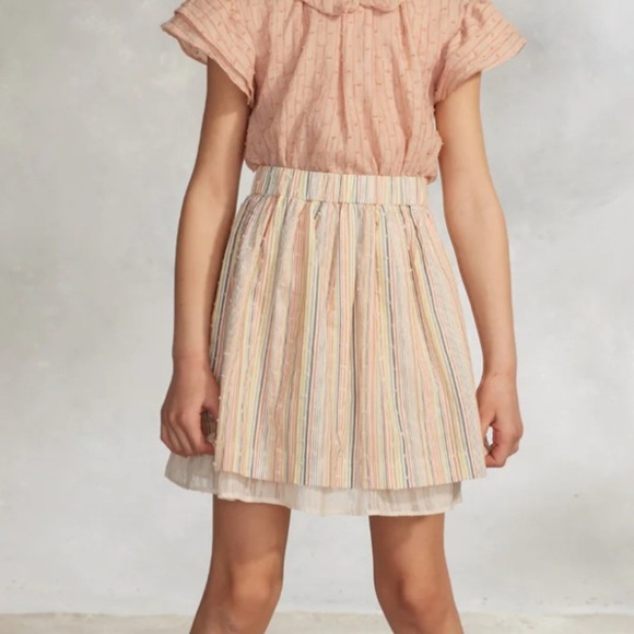 The Sunday Collective Girls Size 8-9 Pink Ruffle Sleeve Collar Blouse Top Pink - Picture 3 of 13